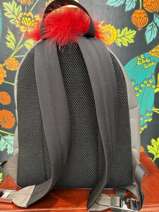 Fendi Bag Bugs Monster Eyes Mohawk Fur Nylon Backpack – Karl Lagerfeld Era (C1) - Picture 9 of 15